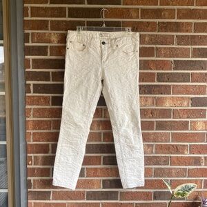 Free People Ivory Pants Skinny stretch Ankle 28